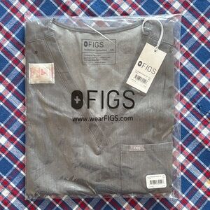 Figs Charcoal V-Neck Scrub Top